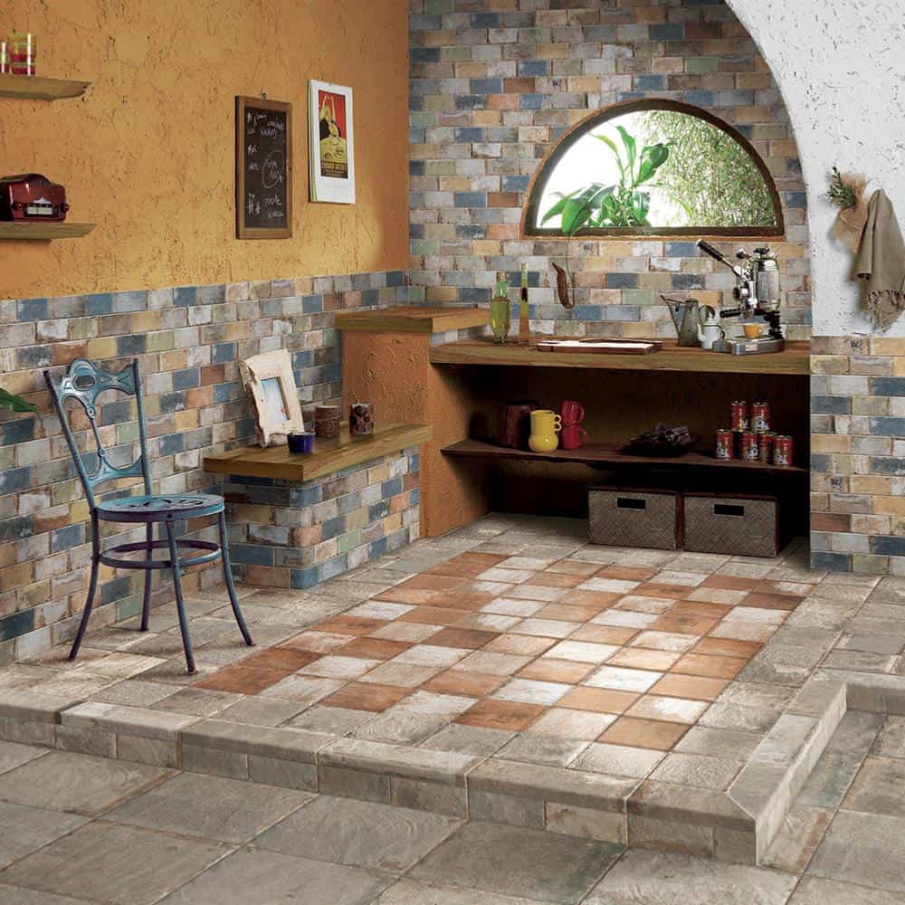 Carrelage mural cuisine effet terre cuite décor 10x20 Cuba Libre Mix, Havana CIR