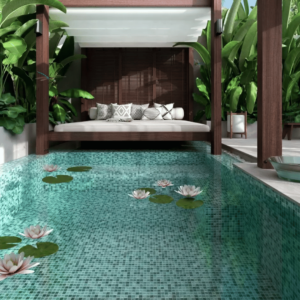 Mosaïque Piscine, Salle de Bain effet Marbre 2,5 x 2,5 cm Poli brillant Sky Nature Vidrepur
